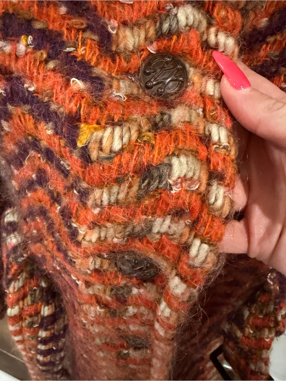 Anna Sui Fall 2006 Burnt Orange Woven Wool Coat RARE size 8 - Picture 12 of 15